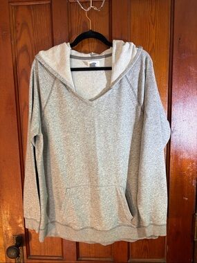 Old Navy Light Gray Hooded Pullover Sweatshirt Size XL